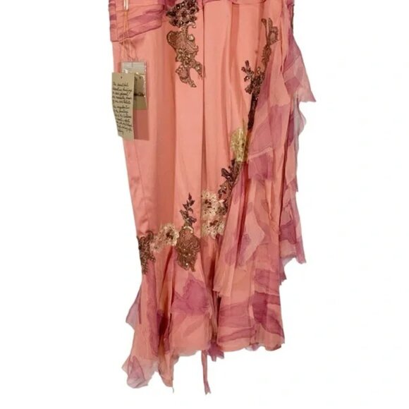 Mandalay Evening Cocktail Silk Midi Dress Size 4 NWT - Picture 6 of 8